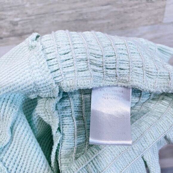 ALTAR'D STATE Ruffle Smocked Waist Wrap Top Light Green Womens Small - Picture 6 of 7